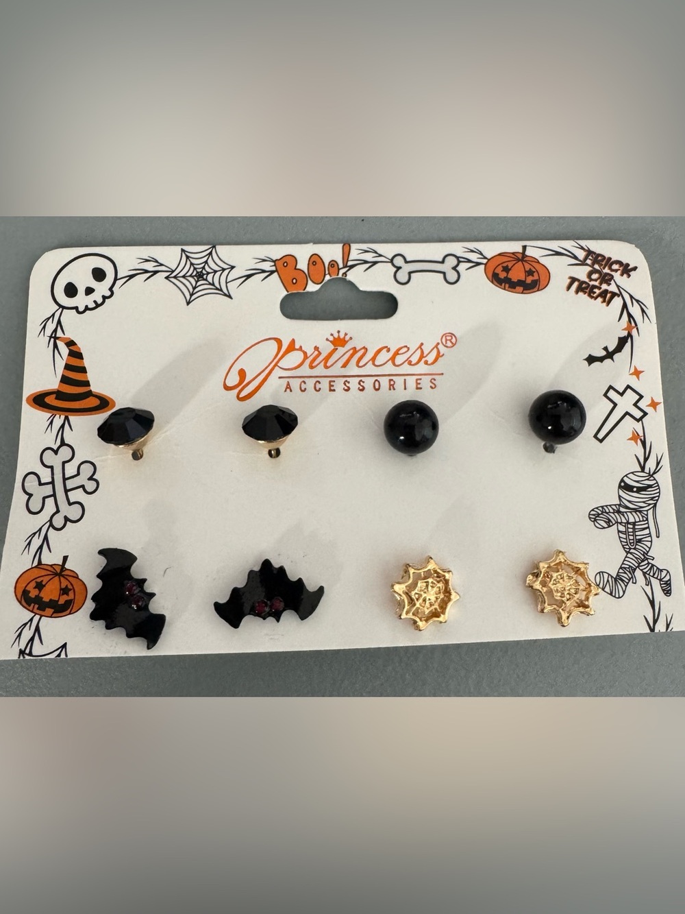 Halloween Earring Set - Black and Gold 4 pairs